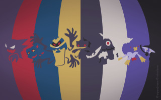 Cartoon characters colorful circle hands - pokemon free wallpaper