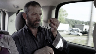 Man smoking car woman backseat - stuckism free wallpaper for desktop