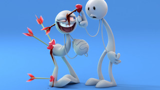Cartoon couple holding flower cellphone - a couple of cartoon characters free wallpaper