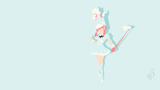 Woman pink dress holding pole - the wall behind her free wallpaper for desktop