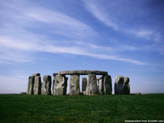 Stonehenge field blue sky clouds - a few cloud free wallpaper for desktop