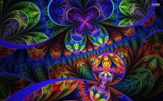 Colorful abstract background flower design - psychedelic free wallpaper for desktop