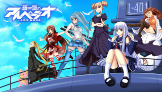 Anime girls boat clock sky 3 - a manga drawing free wallpaper for desktop