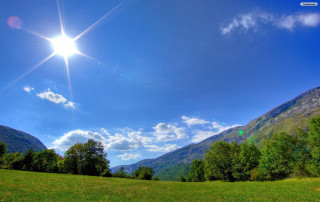 Sunny day mountains bright sun 2 - the mountain free wallpaper for desktop
