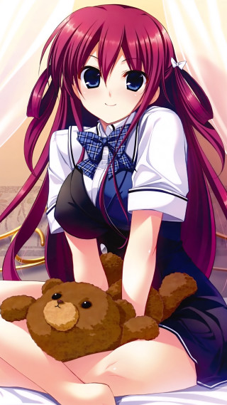 Girl teddy bear school uniform - remodernism free wallpaper for mobile