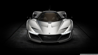 Silver sports car dark room 17 - the side of the car free wallpaper