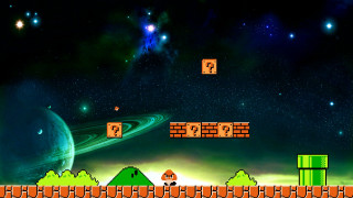 Space star planet green tower - a video game free wallpaper