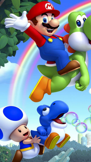 Cartoon character flying rainbow background - a rainbow in the sky free wallpaper for mobile