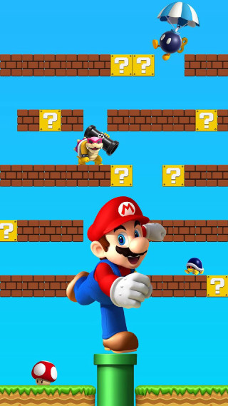 Mario running platform person hat - free gaming wallpaper for mobile