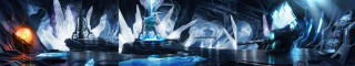 Futuristic man cave blue object - league of legends concept art free wallpaper for desktop