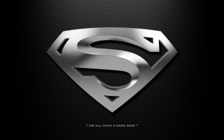 Superman logo silver black background - super free wallpaper
