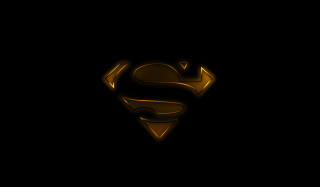 Gold superman logo black background - the bottom of the image free wallpaper for desktop