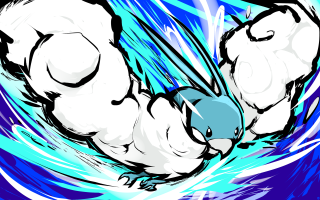 Bird flying blue white streaks - a sketch free wallpaper