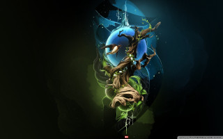 Computer screen tree blue ball - swirl free wallpaper