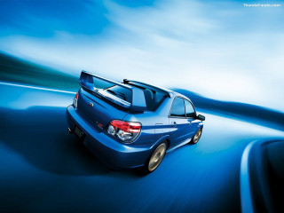 Blue car road clouds mountain - a blue car free wallpaper for desktop