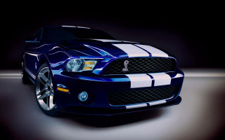 Blue mustang car white stripes 2 - white stripe free wallpaper