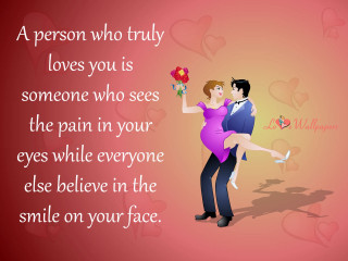 Man holding woman love message - free love wallpaper