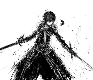 Drawing person sword black white - arthur pan free wallpaper