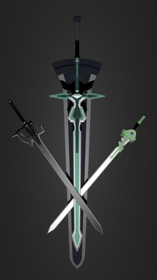 Sword swords hanging wall dark - vector art free wallpaper for mobile