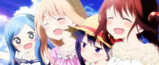 Girls group blue sky clouds 4 - behind them free wallpaper for desktop