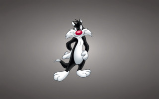Cartoon cat red nose black 3 - a cartoon cat free wallpaper