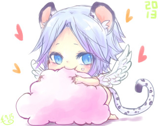 Cat cloud tail drawing image - its back free wallpaper for desktop