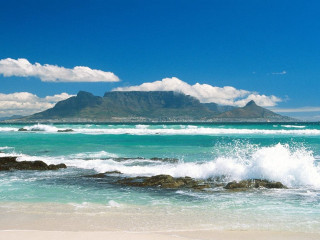 Beach mountain wave blue sky - breyten breytenbach free wallpaper