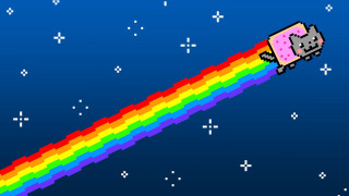 Pixelated rainbow cat mouse image - the bottom of it free wallpaper