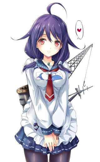 Girl purple hair tie gun - kawaii free wallpaper for mobile