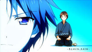 Man sitting ground woman blue - kyoto animation free wallpaper for desktop