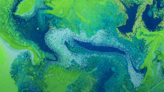 Green blue water bubbles painting - painting free wallpaper