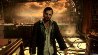 Man standing room clock wall - classical realism free wallpaper