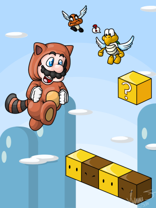 Cartoon character flying game platform - free gaming wallpaper for mobile