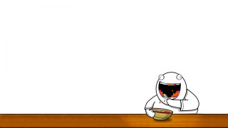 Cartoon character sitting table bowl - him free wallpaper for desktop