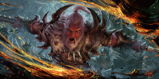 Demonic creature with horns on - a demonic creature free wallpaper for desktop