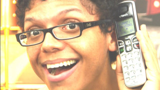 Man glasses cellphone smiling camera - glasses holding free wallpaper