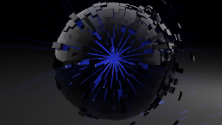 Large blue light centerpiece black - cinema 4 d free wallpaper for desktop