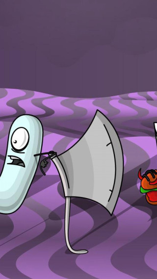 Cartoon character holding large object 3 - free gaming wallpaper for mobile