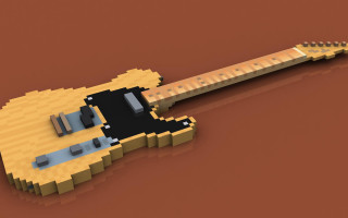 Lego guitar black top neck - 3 d model free wallpaper