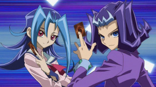 Anime characters blue background heart - object in the middle free wallpaper