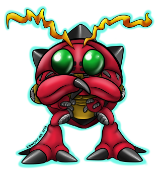 Red cartoon mecha green eyes - a black helmet free wallpaper for tablet