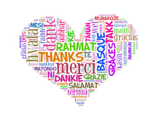 Thanksgiving heart word cloud multilingual - word free wallpaper for desktop