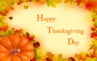 Thanksgiving card pumpkin leaves happy - free holidays wallpaper