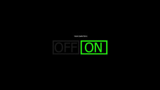 Black background green off sign - the middle of it free wallpaper for desktop