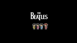 Beatles logo black background four - the middle of it free wallpaper