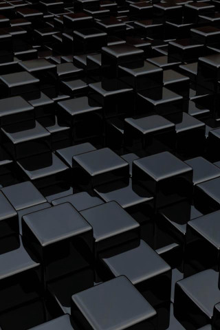Black square objects room black 3 - black background free wallpaper for mobile