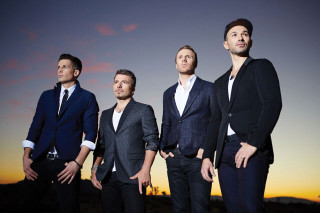 Men sunset sky group suit - free seasons wallpaper