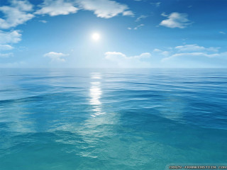 Bright sun ocean water blue - a bright sun free wallpaper