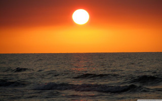 Sunset ocean orange sun wave - free sunset wallpaper for desktop