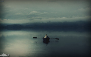 Person boat lake cloudy sky - amir zand free wallpaper